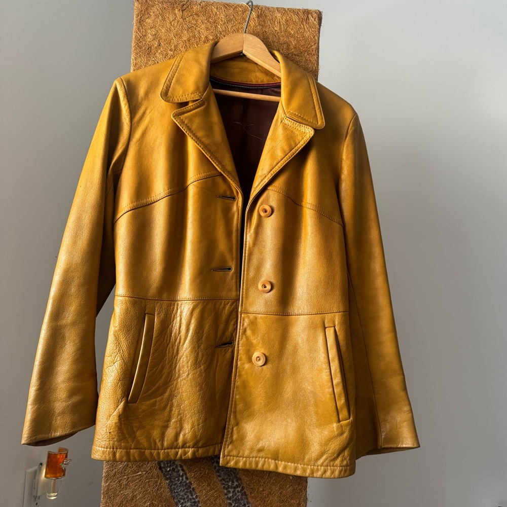 Womens vintage gold leather jacket